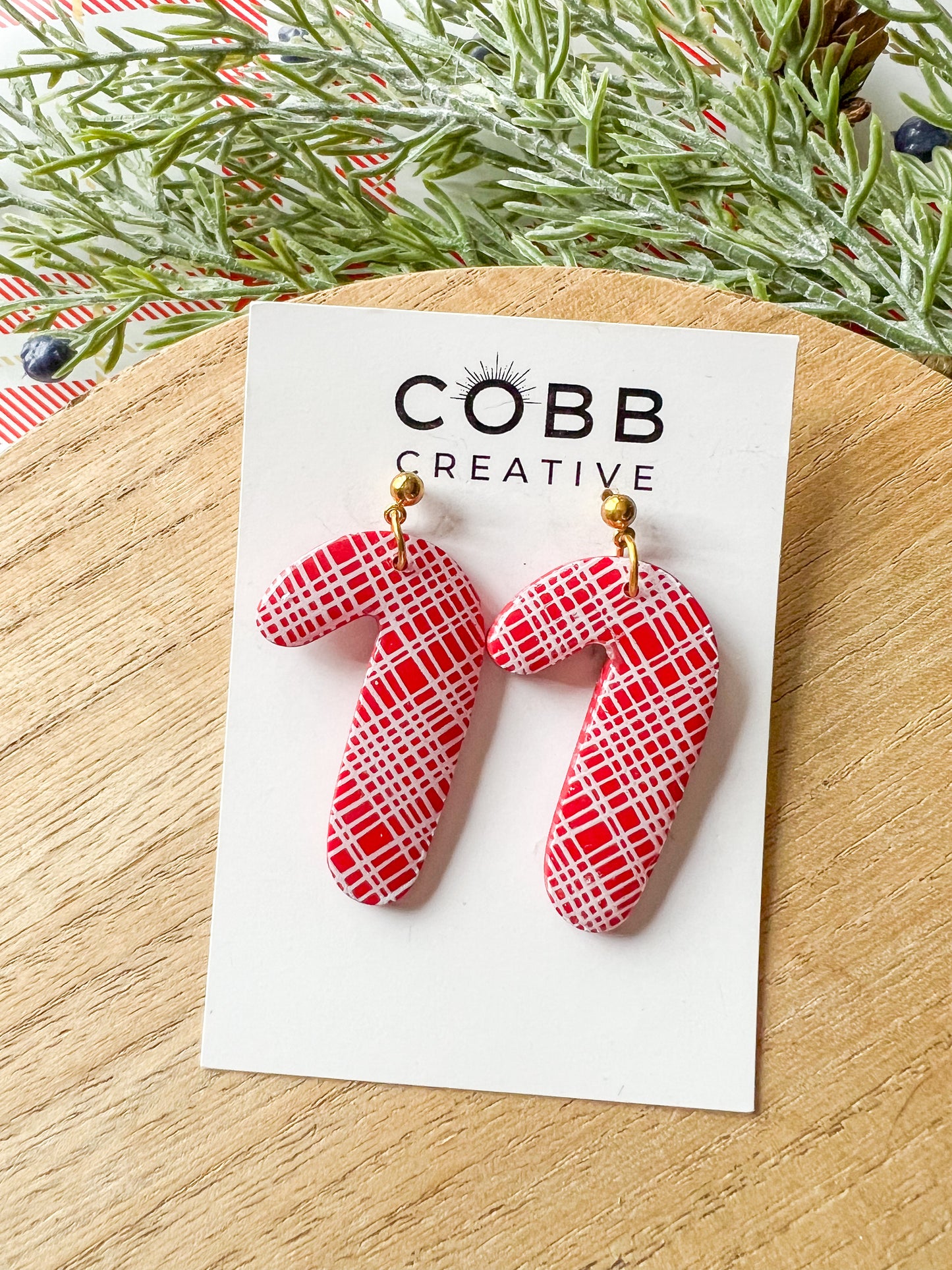 Large Candy Cane Drop Earrings