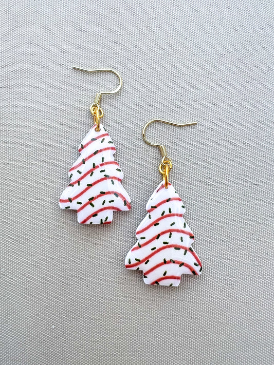 Christmas Tree Cake Hook Earrings