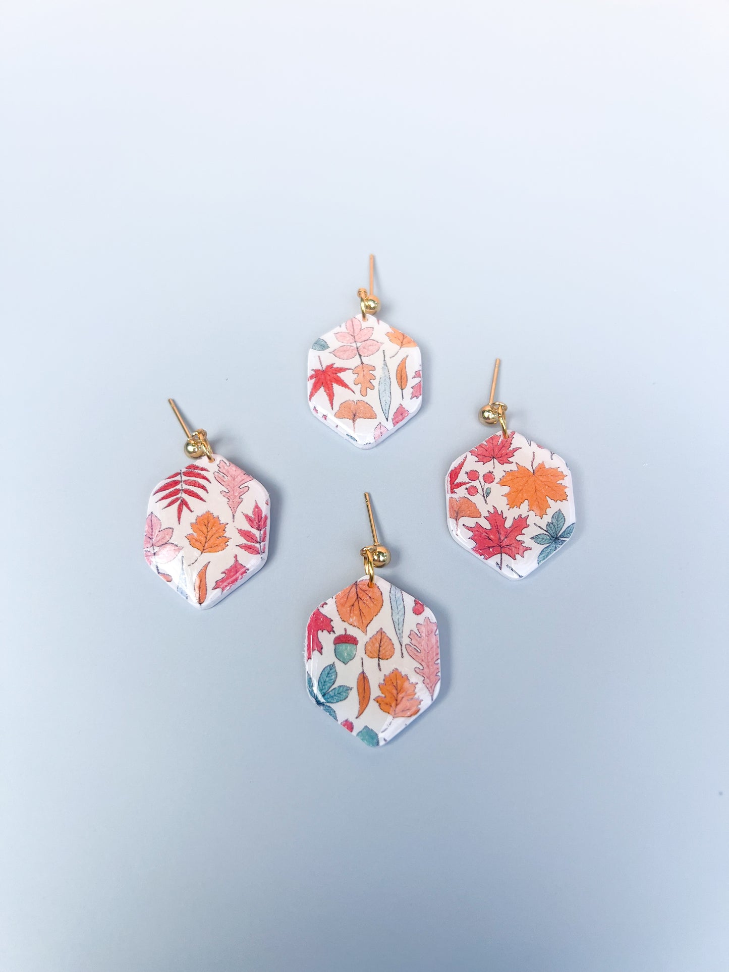Pastel Fall Leaves Earrings