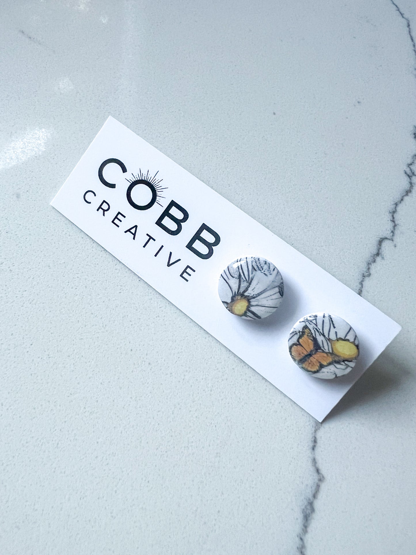 Monarch Butterfly Stud Earrings