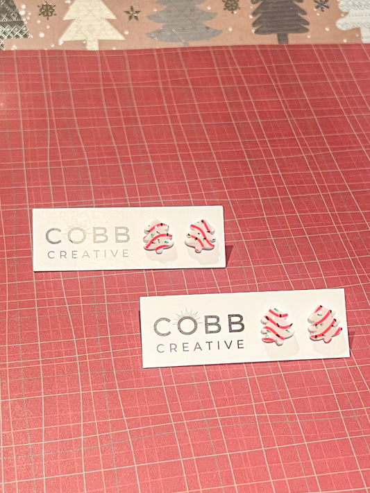 Christmas Tree Cake Stud Earrings