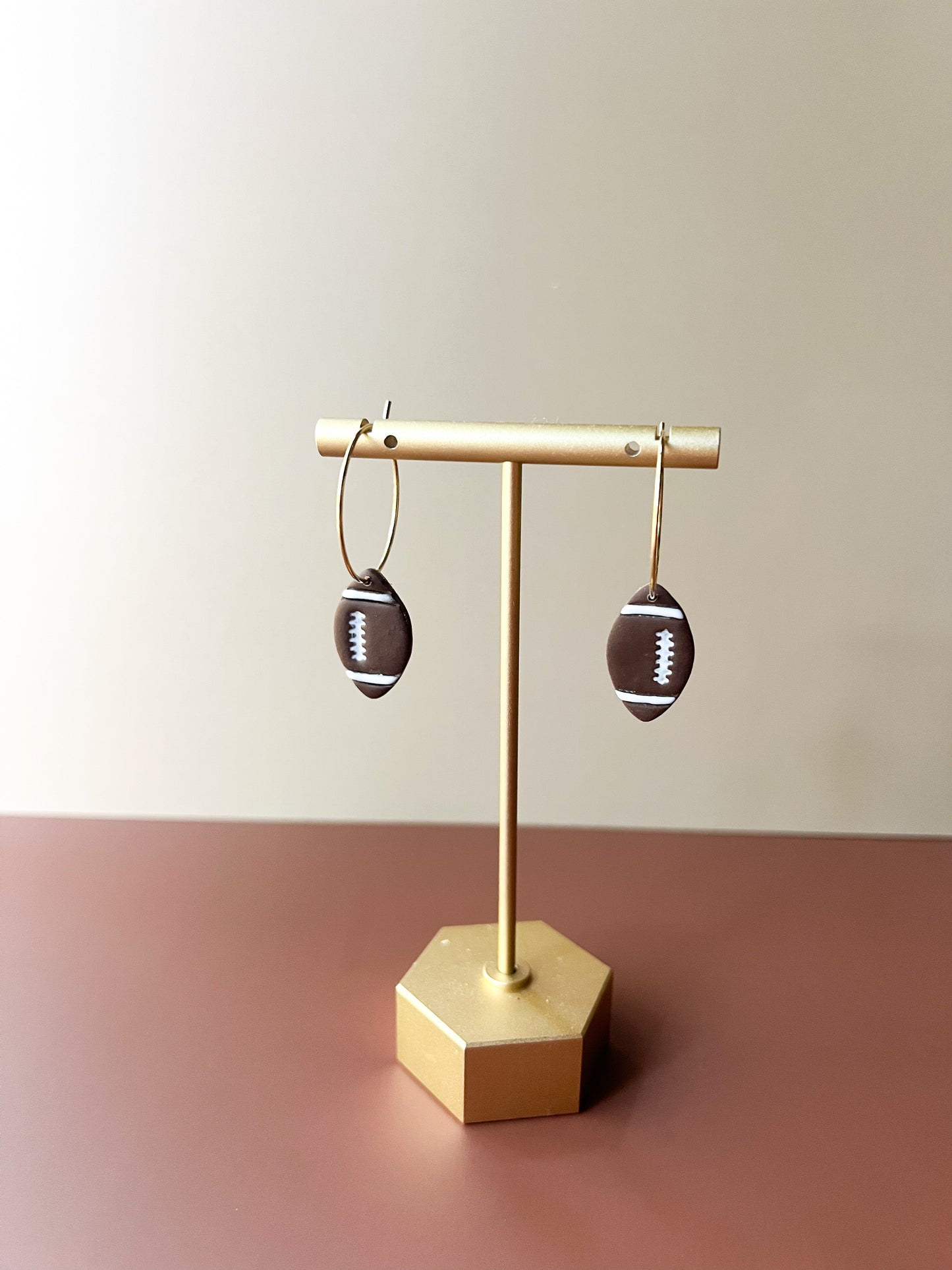 Football Hoop Earrings