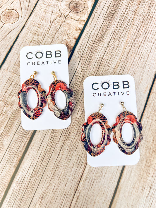 Fall Forest Scallop Drop Earrings