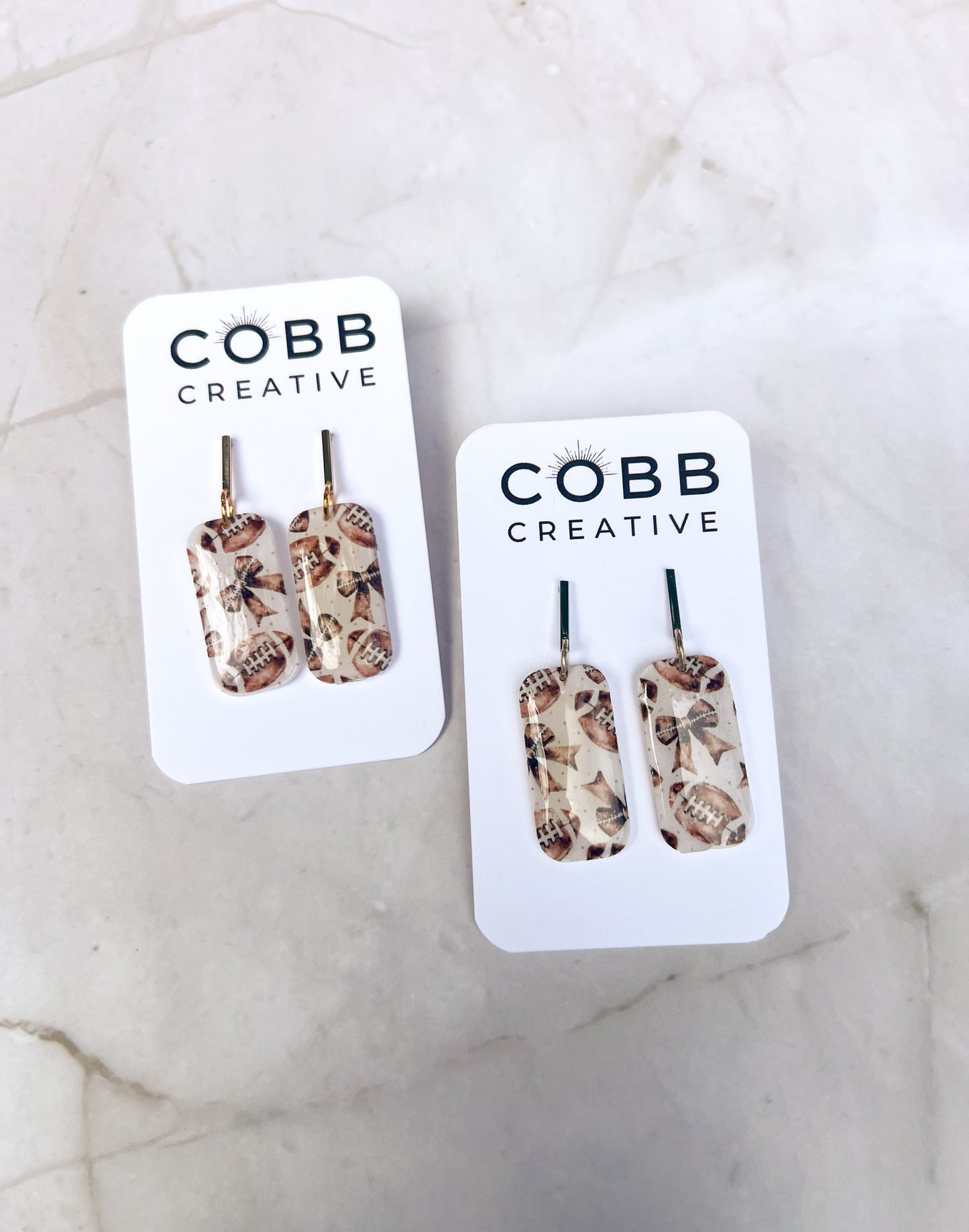Footballs & Bows Earrings