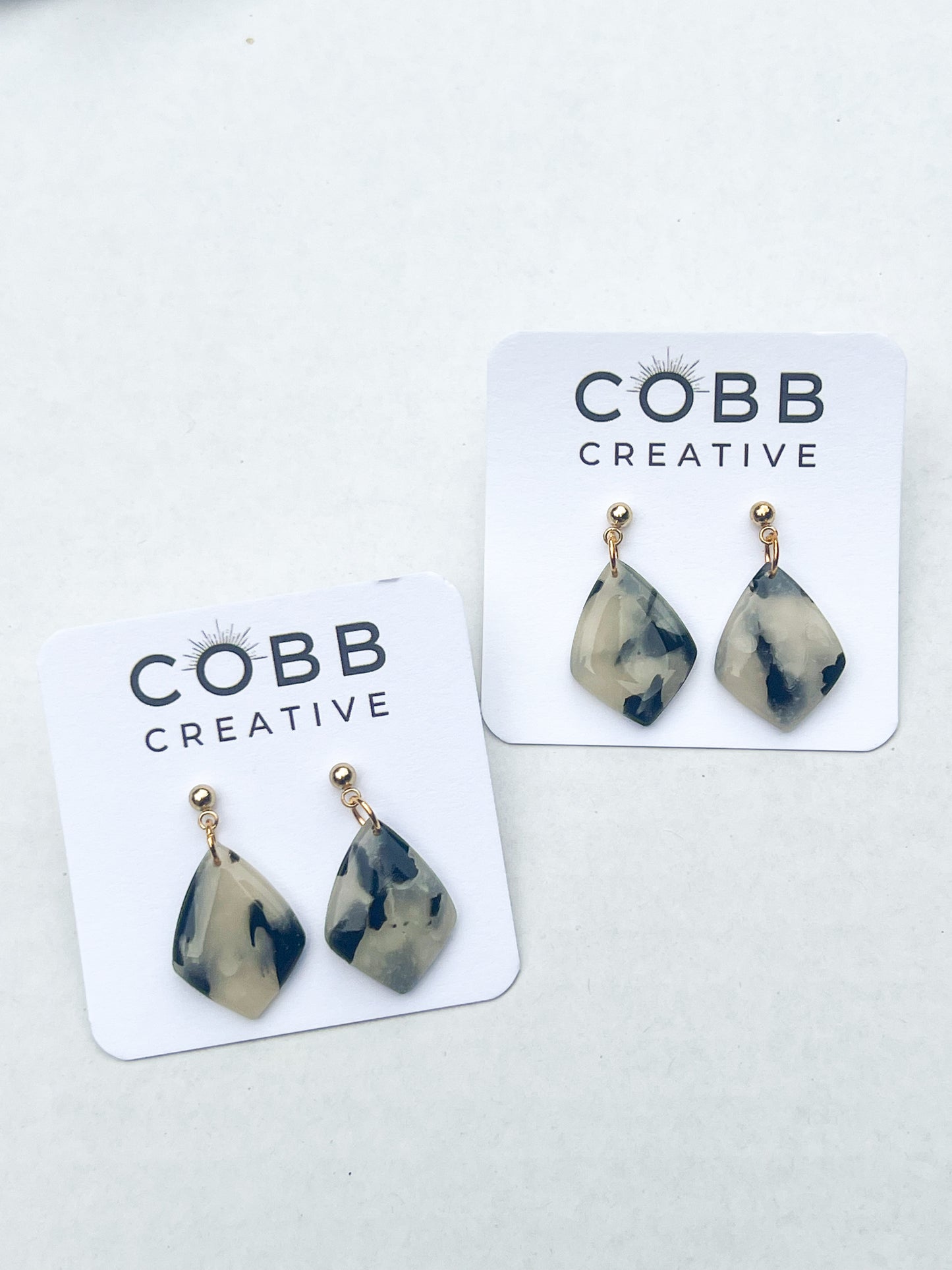 Midnight Marble Small Earrings