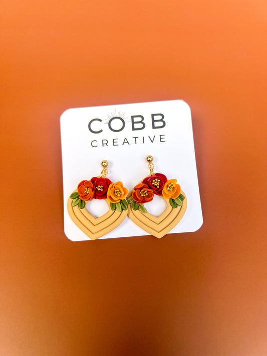 Extruded Fall Florals Earrings