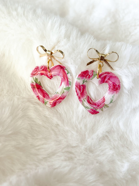 Rosy Heart Earrings
