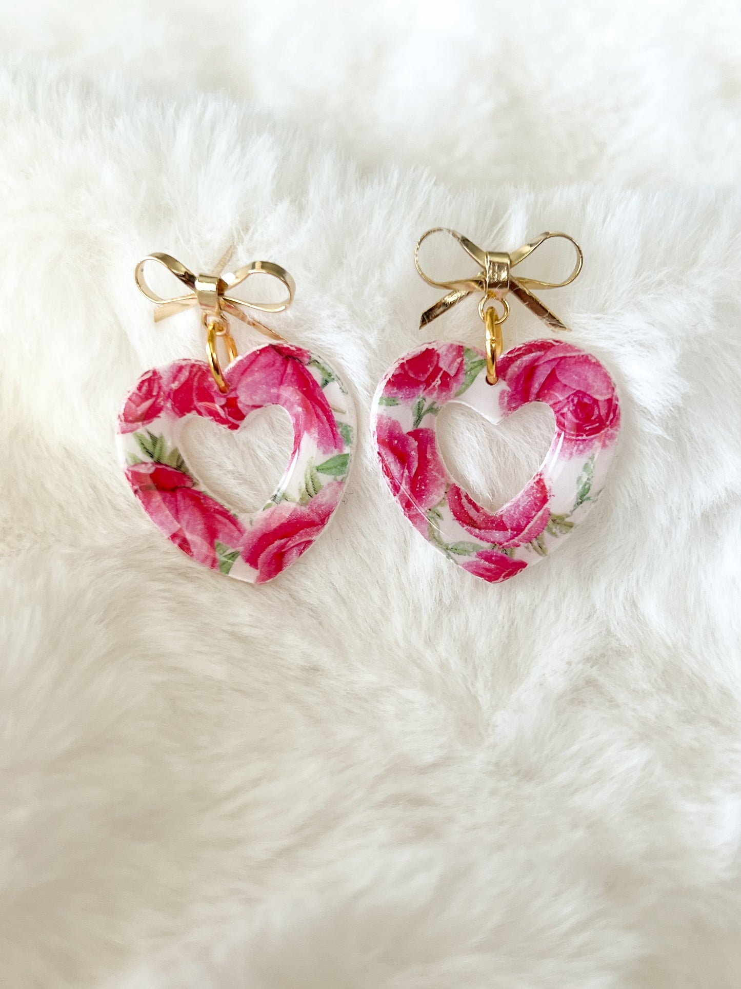 Rosy Heart Earrings