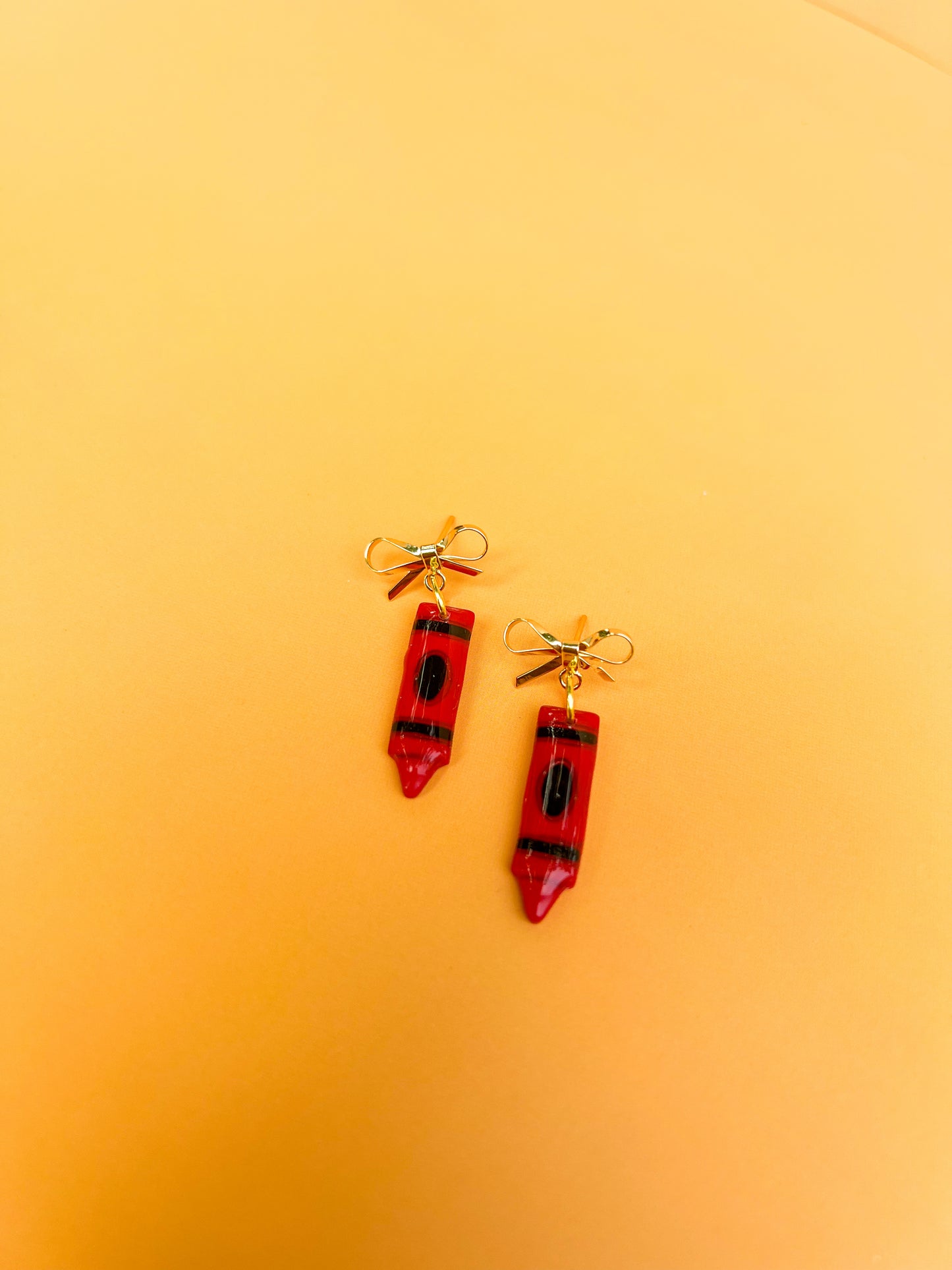 Red Crayon Dangle Earrings