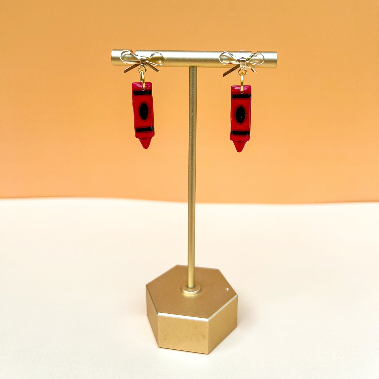 Red Crayon Dangle Earrings