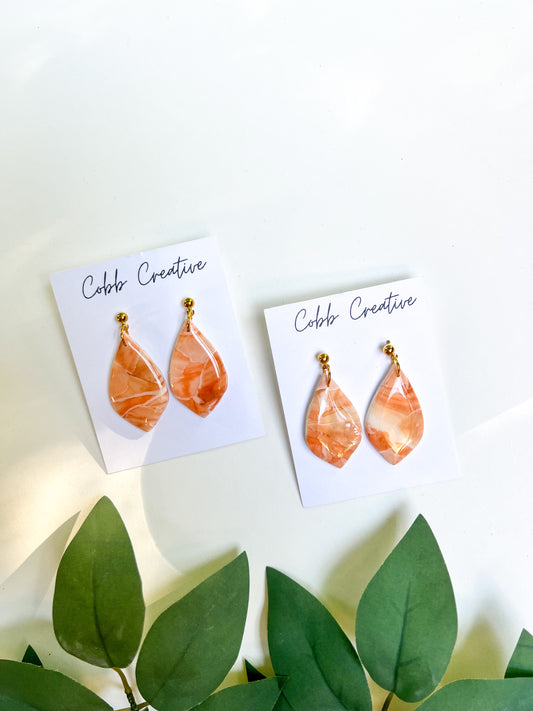 Peach Teardrop Earrings