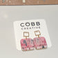 Pink Wonderland Square Earrings