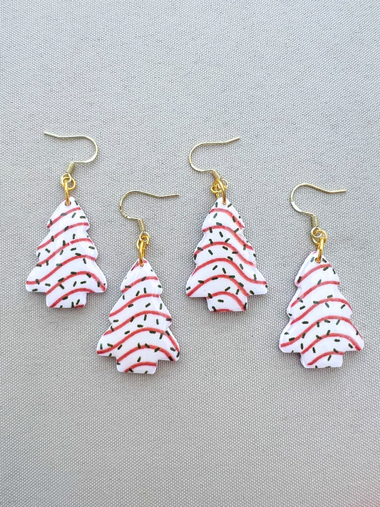 Christmas Tree Cake Hook Earrings