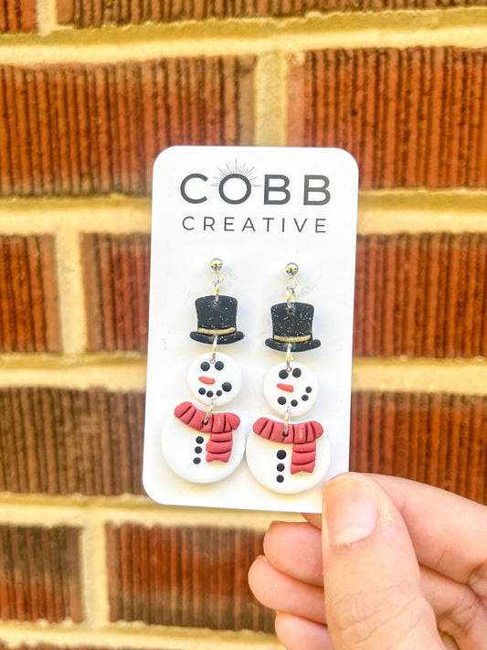 Snowman Drop Earrings