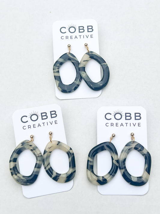 Midnight Marble Blair Earrings