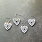 White Spiderweb Heart Hook Earrings