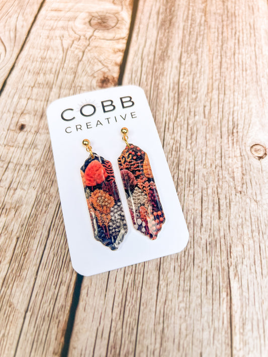 Fall Forest Long Drop Earrings