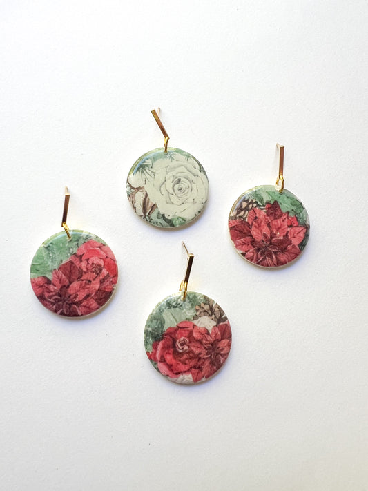 Poinsettia Holiday Earrings