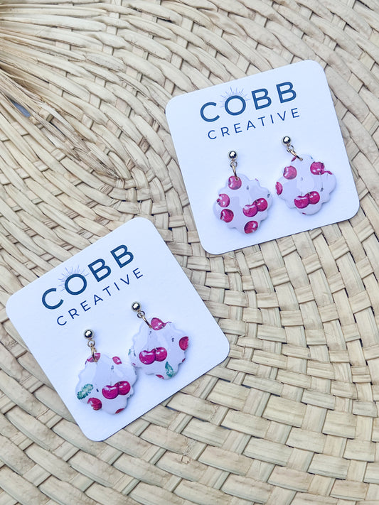Cherry Tile Earrings