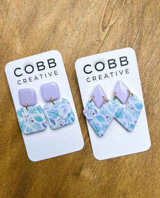 Lilac Grove Square Earrings