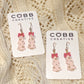 Pink Christmas Tree Hook Earrings