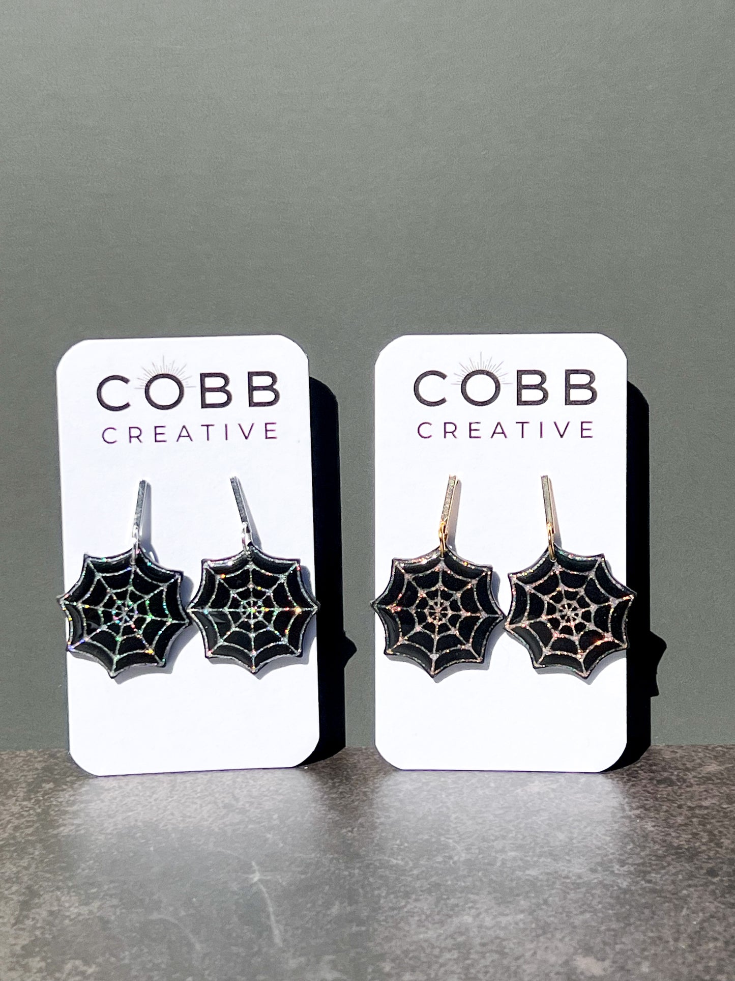 Black Spooky Spiderweb Earrings