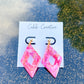 Fuchsia Diamond Shaped Drop Earrings