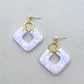 Groovy Purple Mushroom Drop Earrings