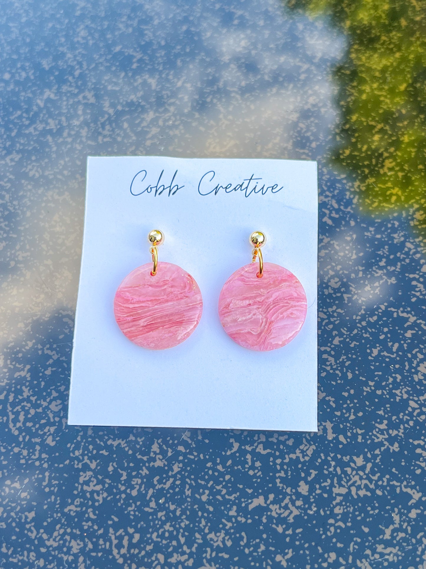 Pretty in Pink Round Drop Earrings