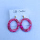 Fuchsia Donut Shaped Earrings