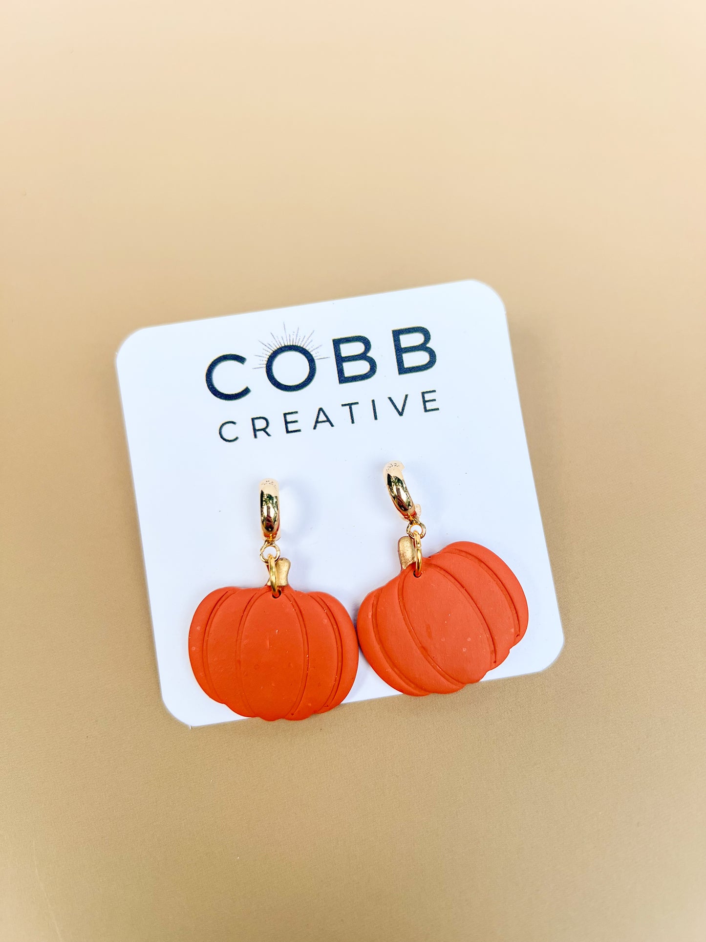 Orange Pumpkin Drop Earrings