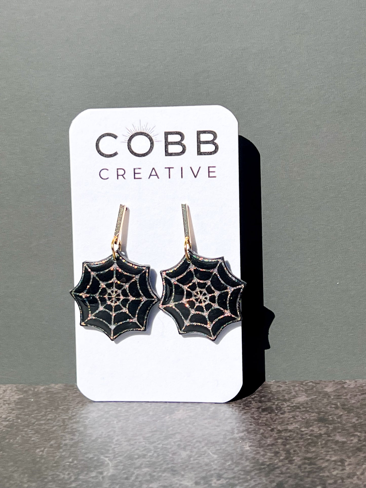 Black Spooky Spiderweb Earrings