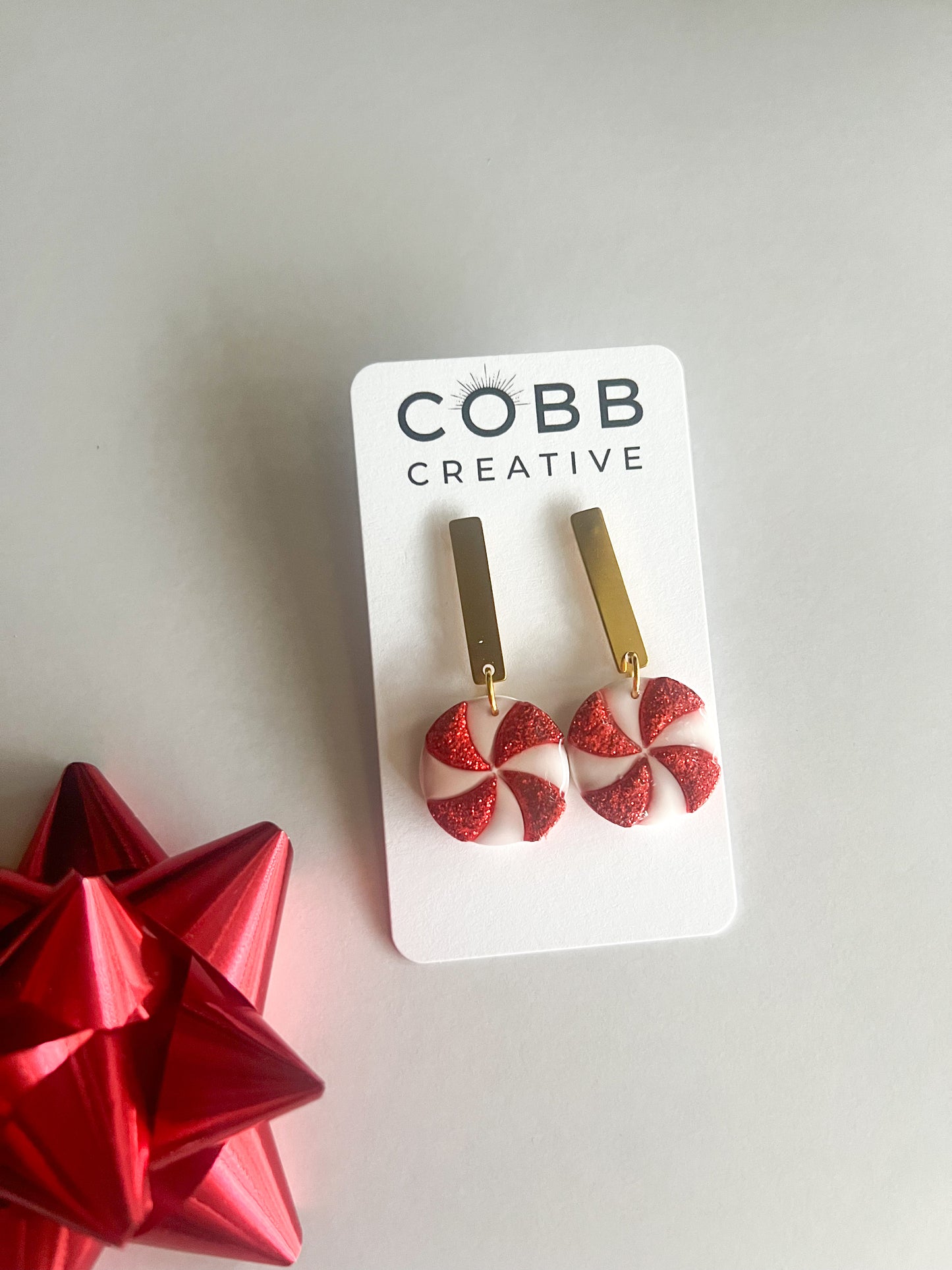 Peppermint Long Drop Earrings