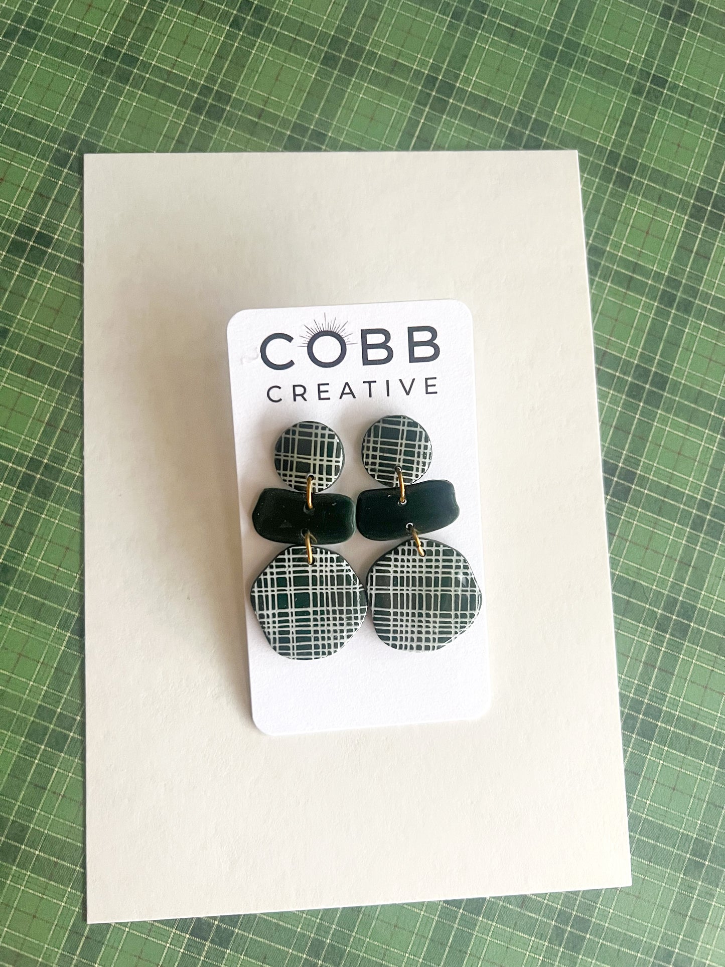 Green Holiday Drop Earrings