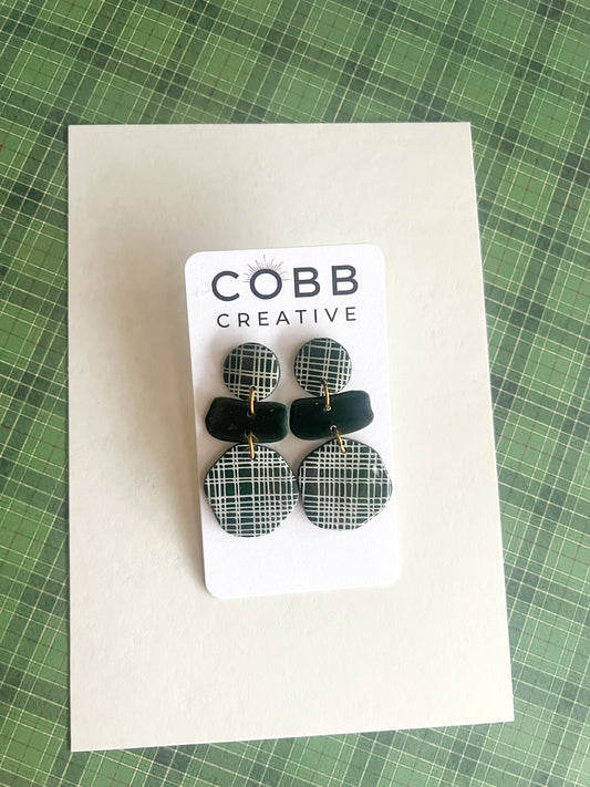 Green Holiday Drop Earrings