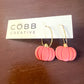 Orange Pumpkin Hoop Earrings