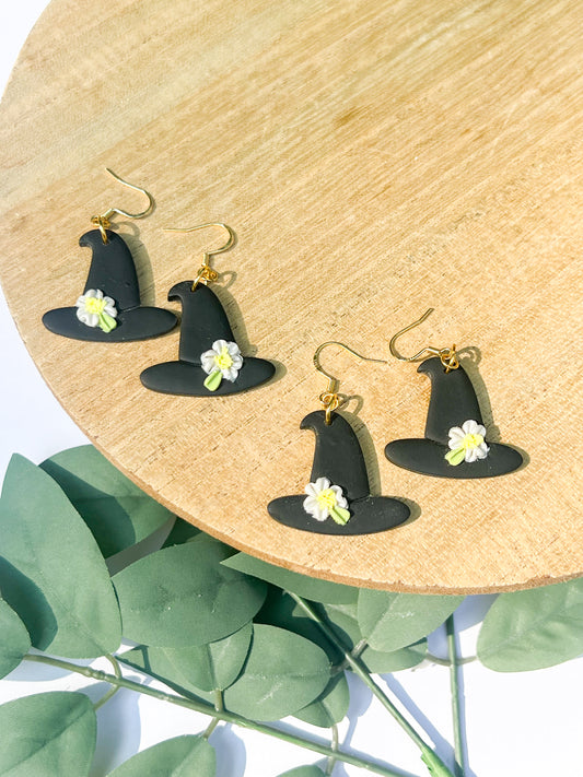 Floral Witch Hat Earrings