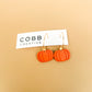 Orange Pumpkin Hoop Earrings