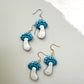 Blue Mushroom Drop Earrings