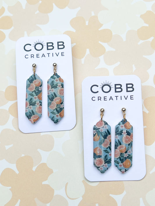 Orange Grove Long Drop Earrings