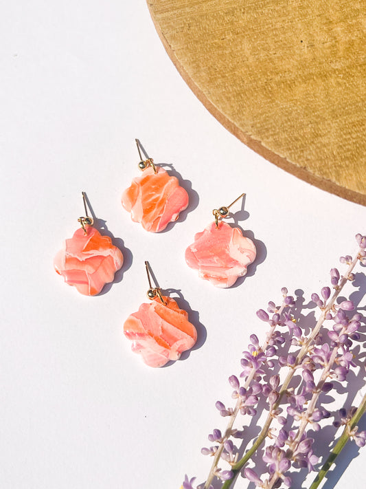 Peach Tile Earrings