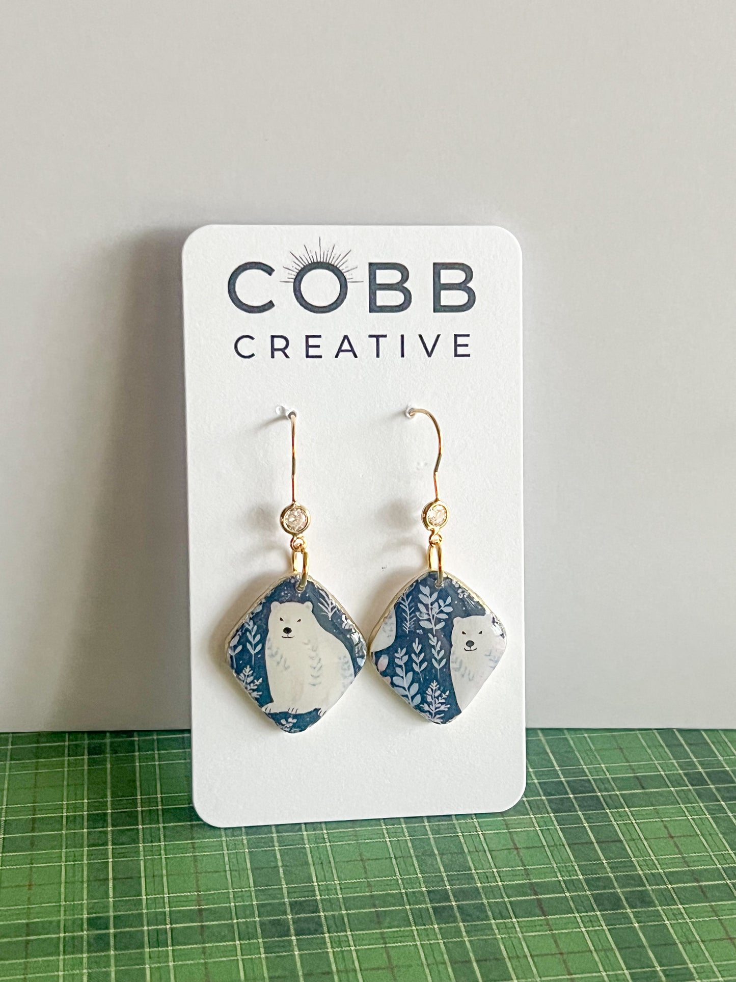 Polar Bear Hook Earrings