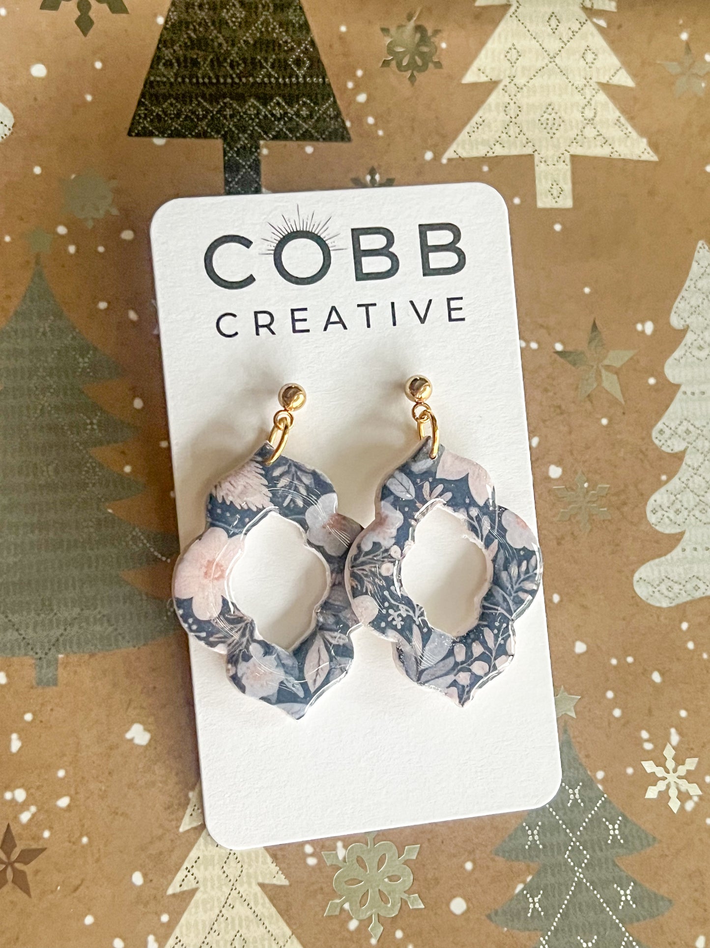 Winter Floral Drop Earrings