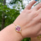 Gold Deep Purple Hydrangea Bracelet