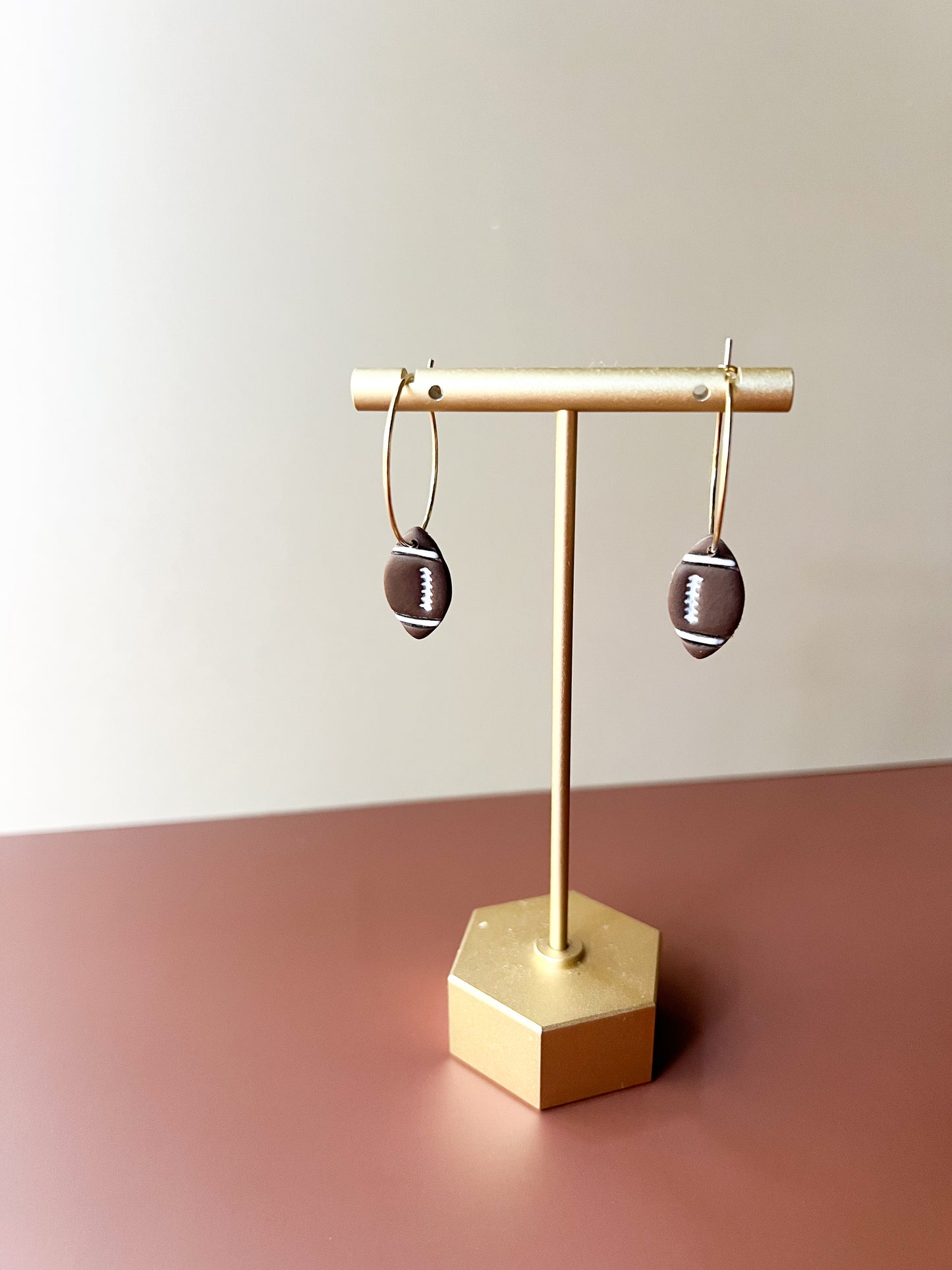Football Hoop Earrings