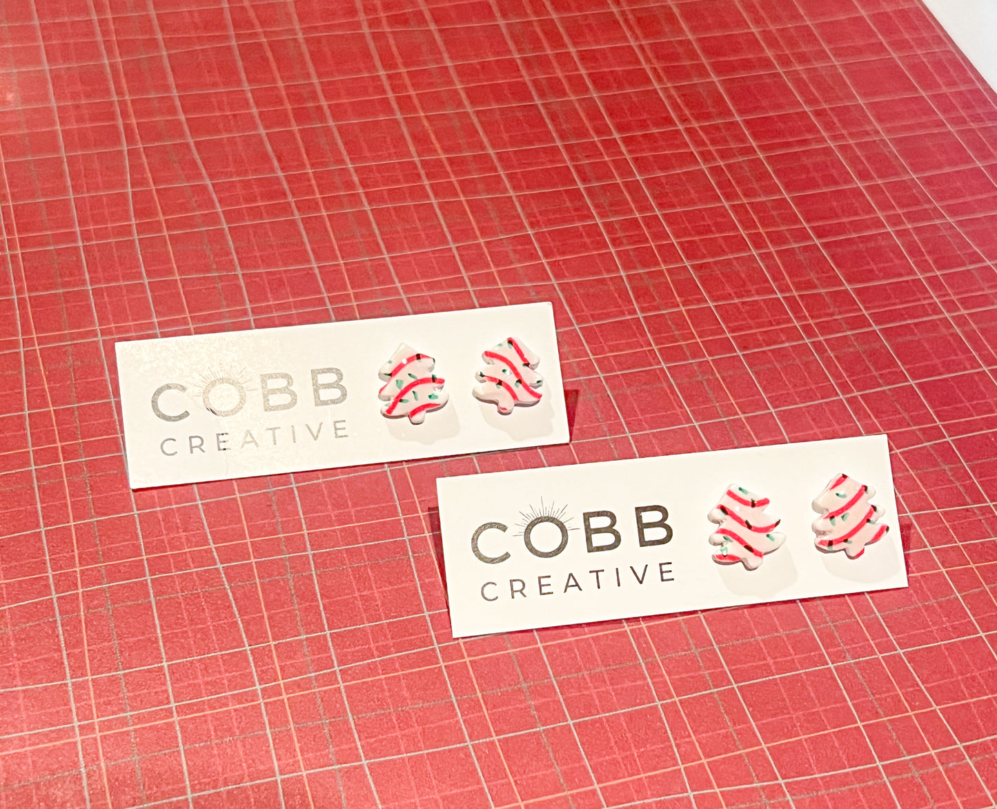 Christmas Tree Cake Stud Earrings