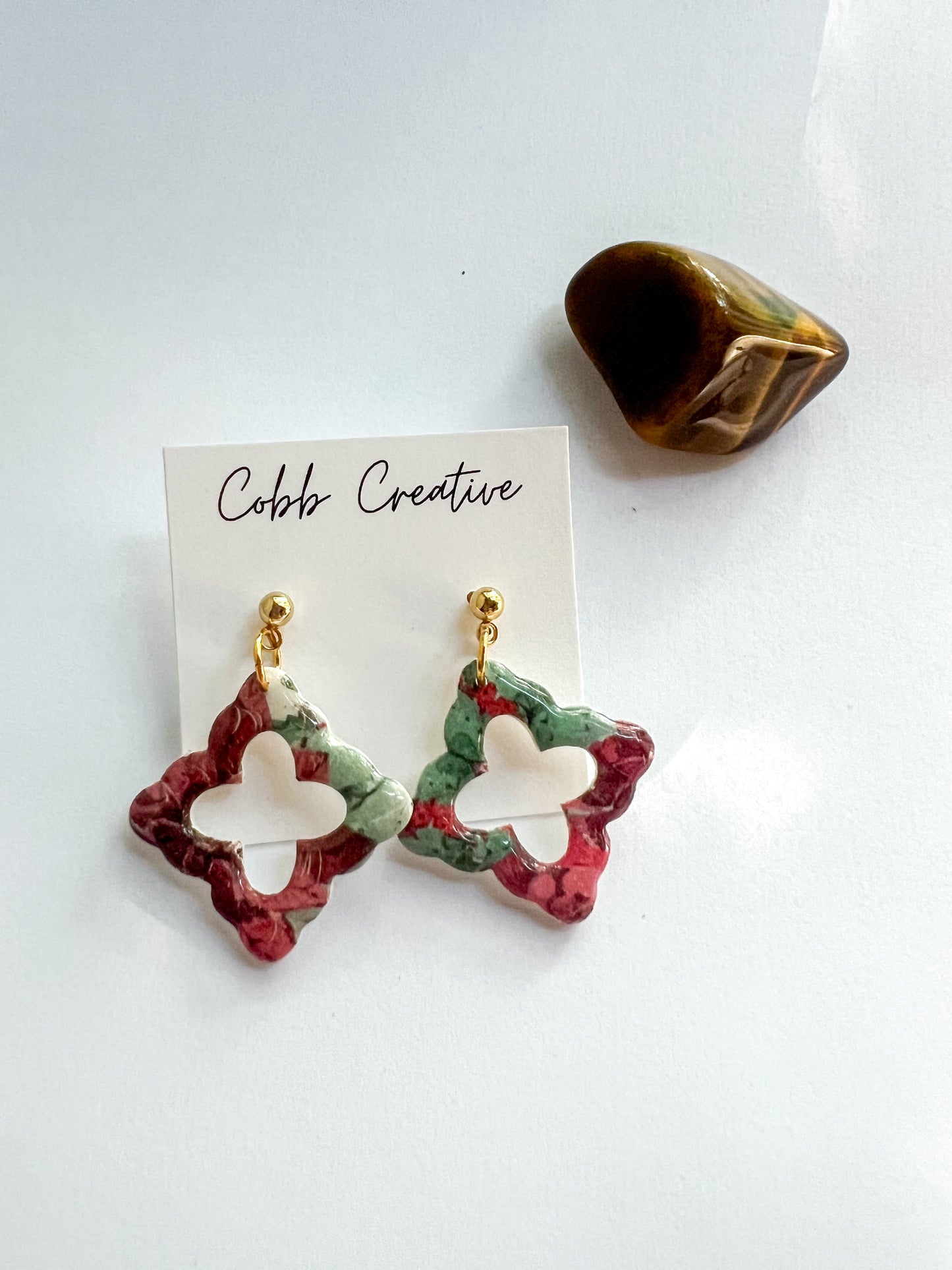 Poinsettia Drop Earrings