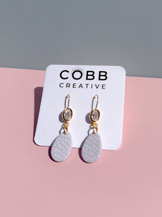 Large Purple Easter Egg Earrings