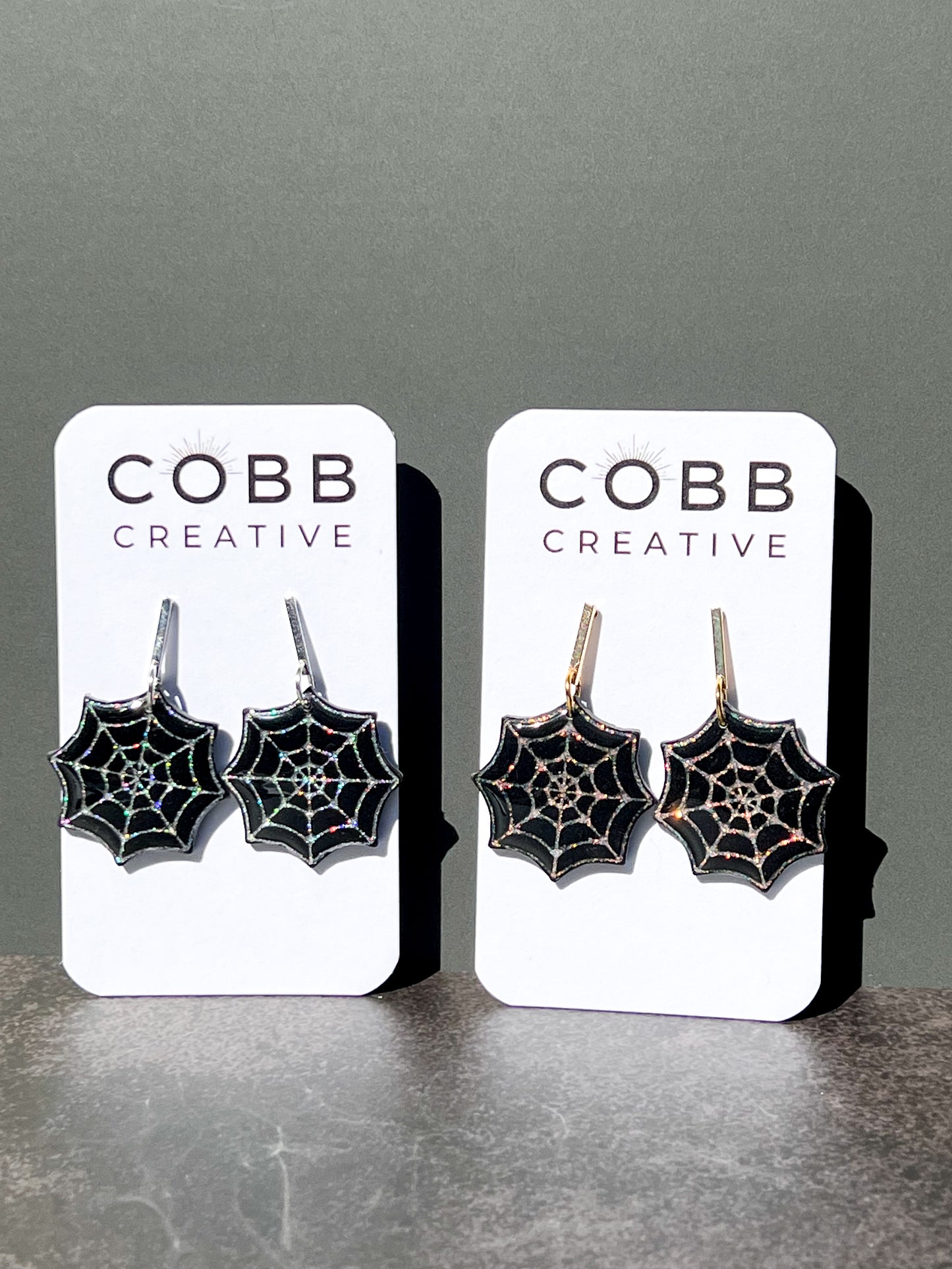 Black Spooky Spiderweb Earrings