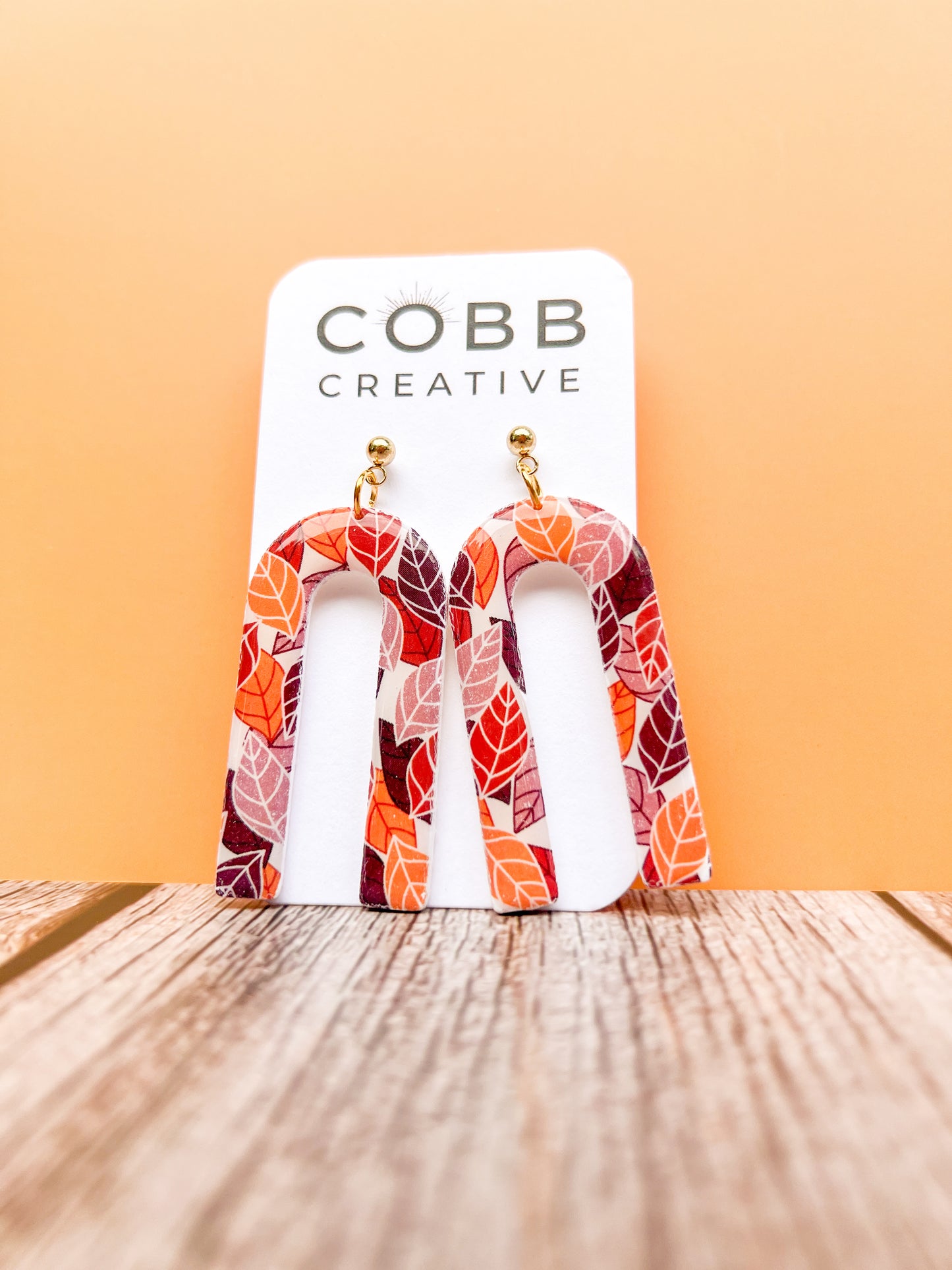 Arch Shaped Fall Leaves Earrings